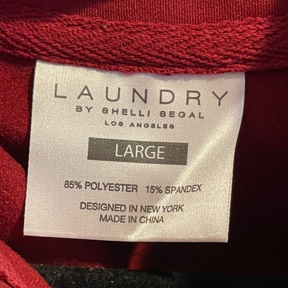 Laundry By Shelli Segal Full Zip Jacket -  Burgundy - Large - NWT - Picture 4 of 6